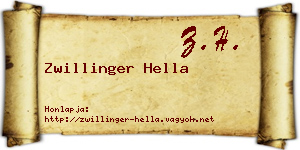 Zwillinger Hella névjegykártya